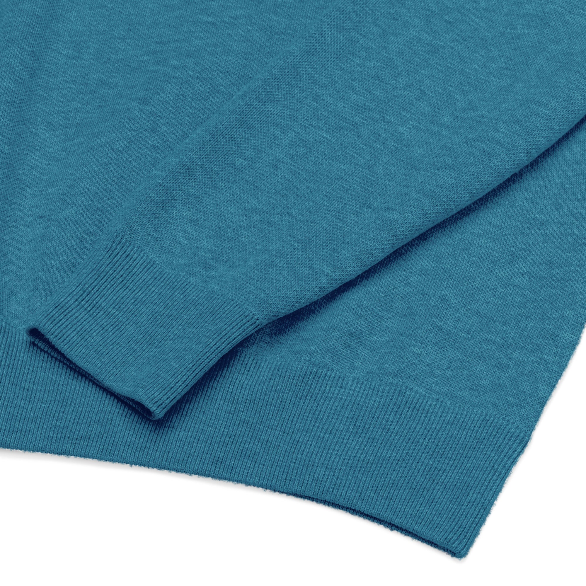 Blauer Strickpullover mit römischem Gladiatorenmotiv und Rundhalsausschnitt