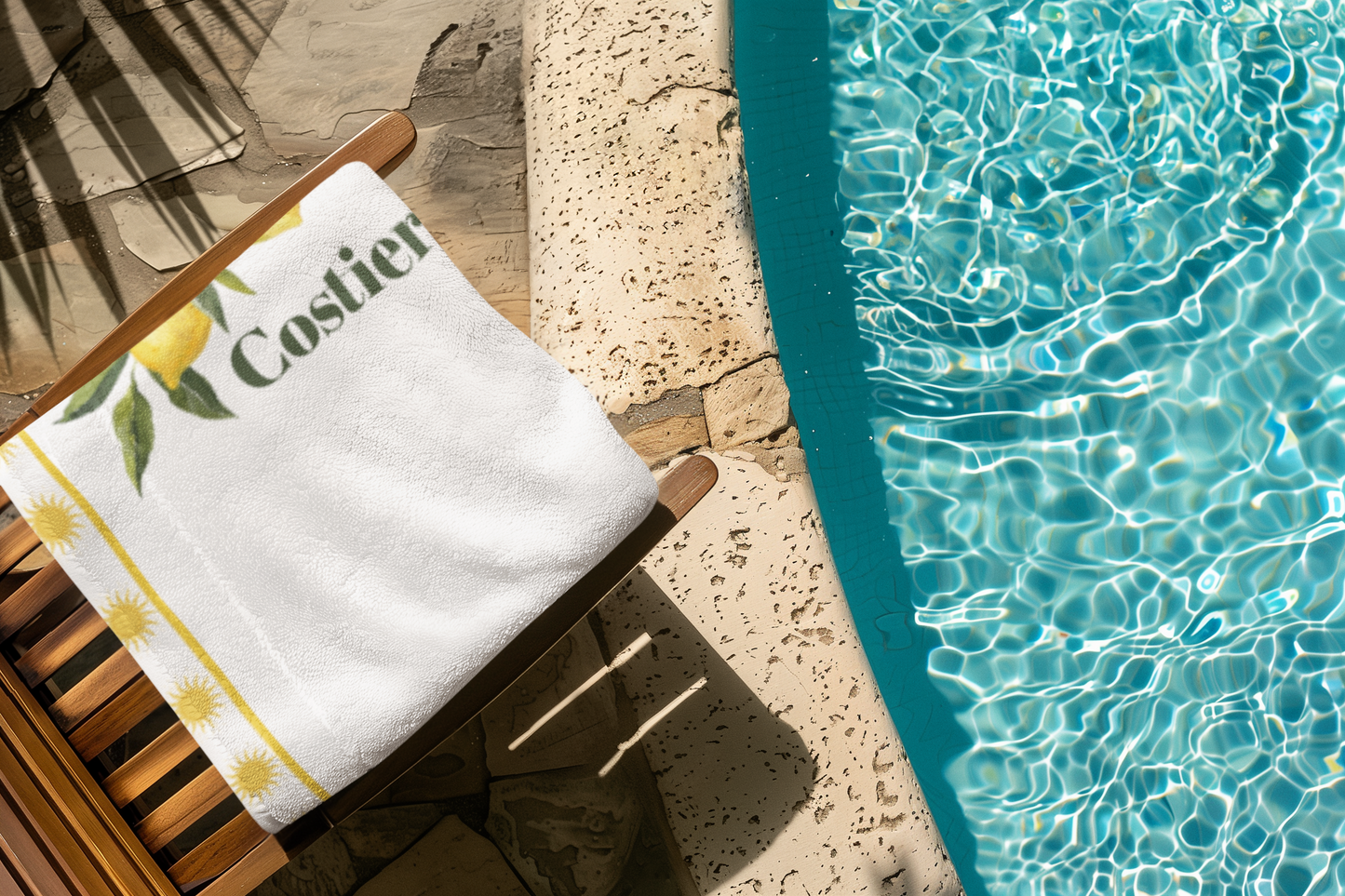 Amalfi Lemon Beach Towel — 'Costiera Amalfitana' Coastal Print