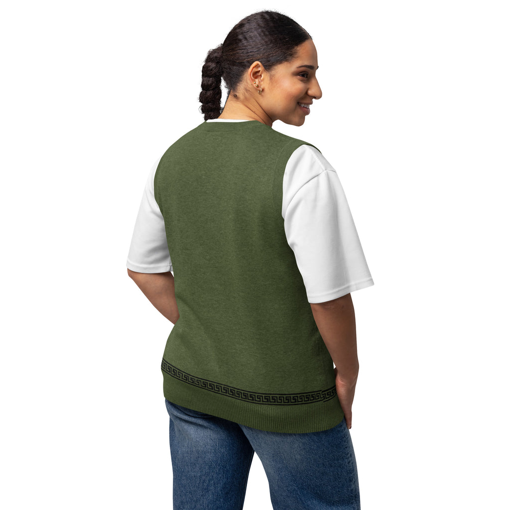 Milano Lion Burnt Olive Knit V-neck vest
