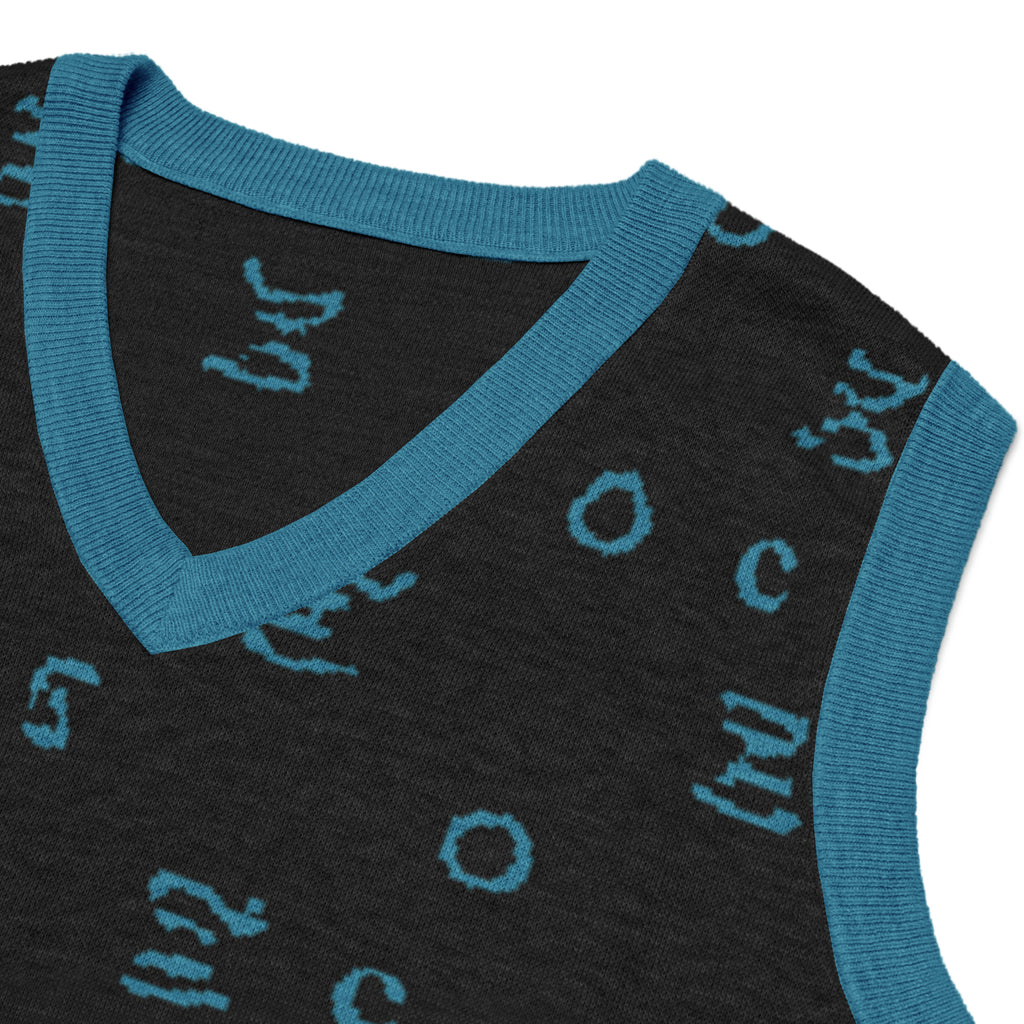 Lago di Como Navy Knit V-neck vest