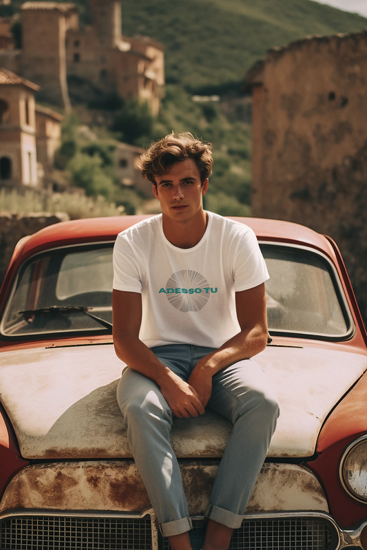 Italian Branded Unisex Jersey Short Sleeve Tee "Adesso Tu" (Also You!)
