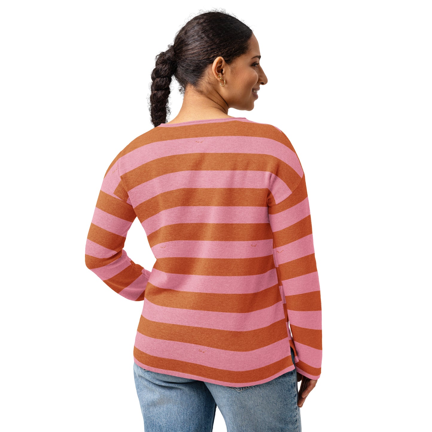 Capri Stripes Woman's straight bottom knitted sweater