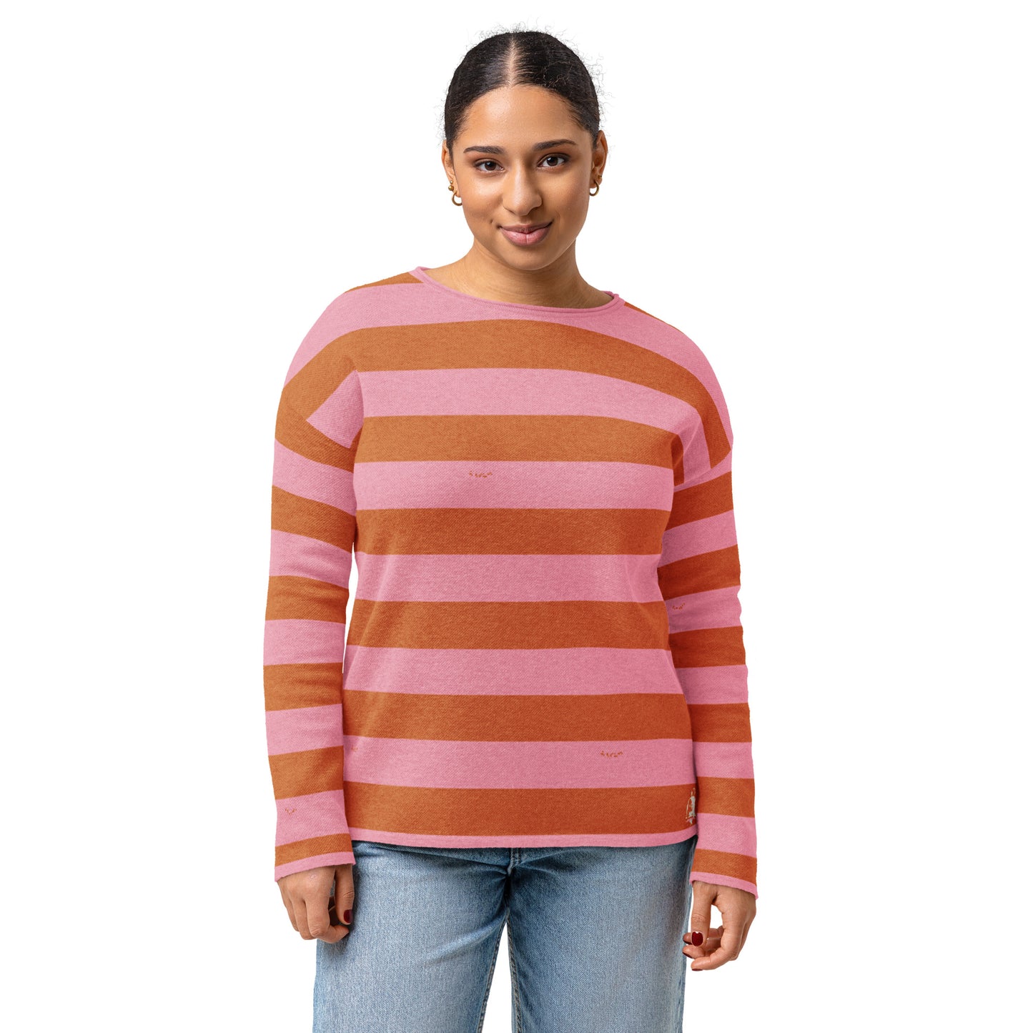 Capri Stripes Woman's straight bottom knitted sweater