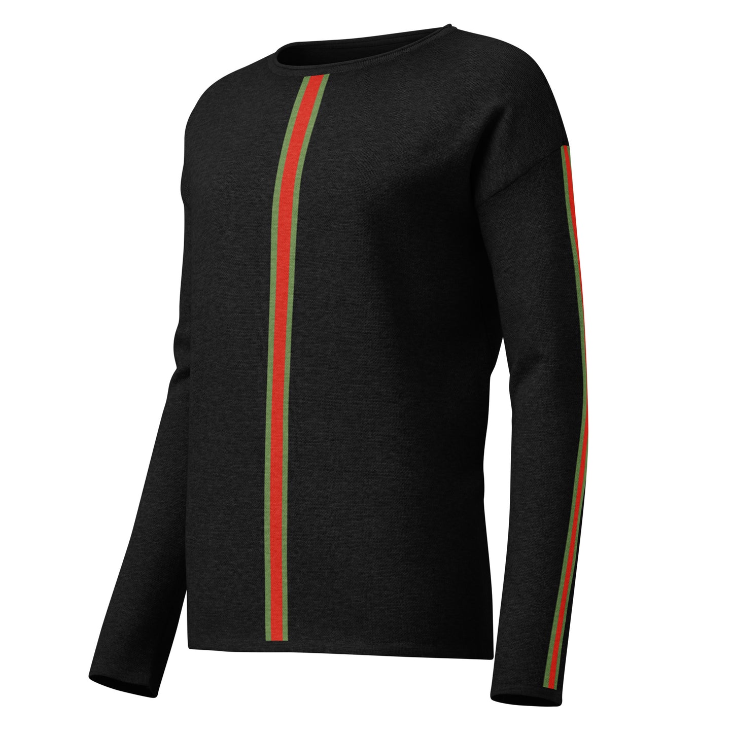 Black Italian Stripes Women’s straight bottom knitted sweater