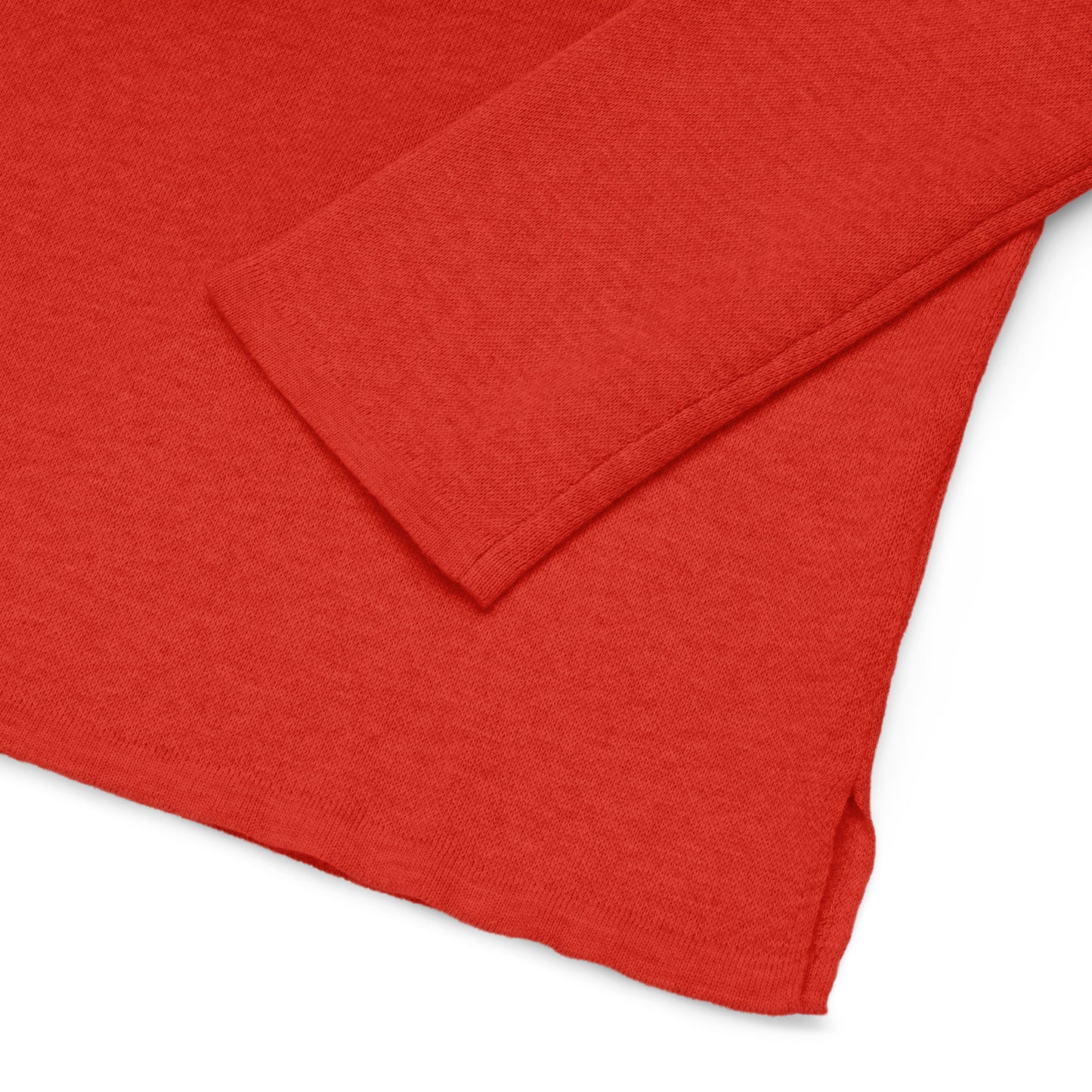 Bright Red Women’s straight bottom knitted sweater with Italian Basta-Pasta Expression