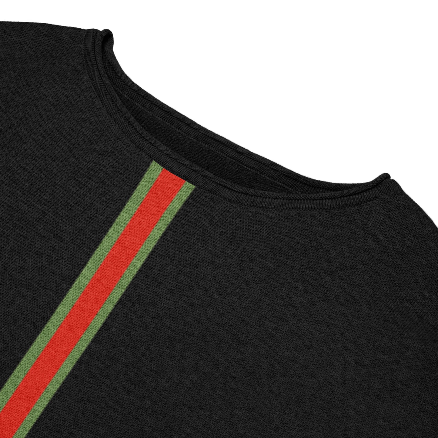 Black Italian Stripes Women’s straight bottom knitted sweater