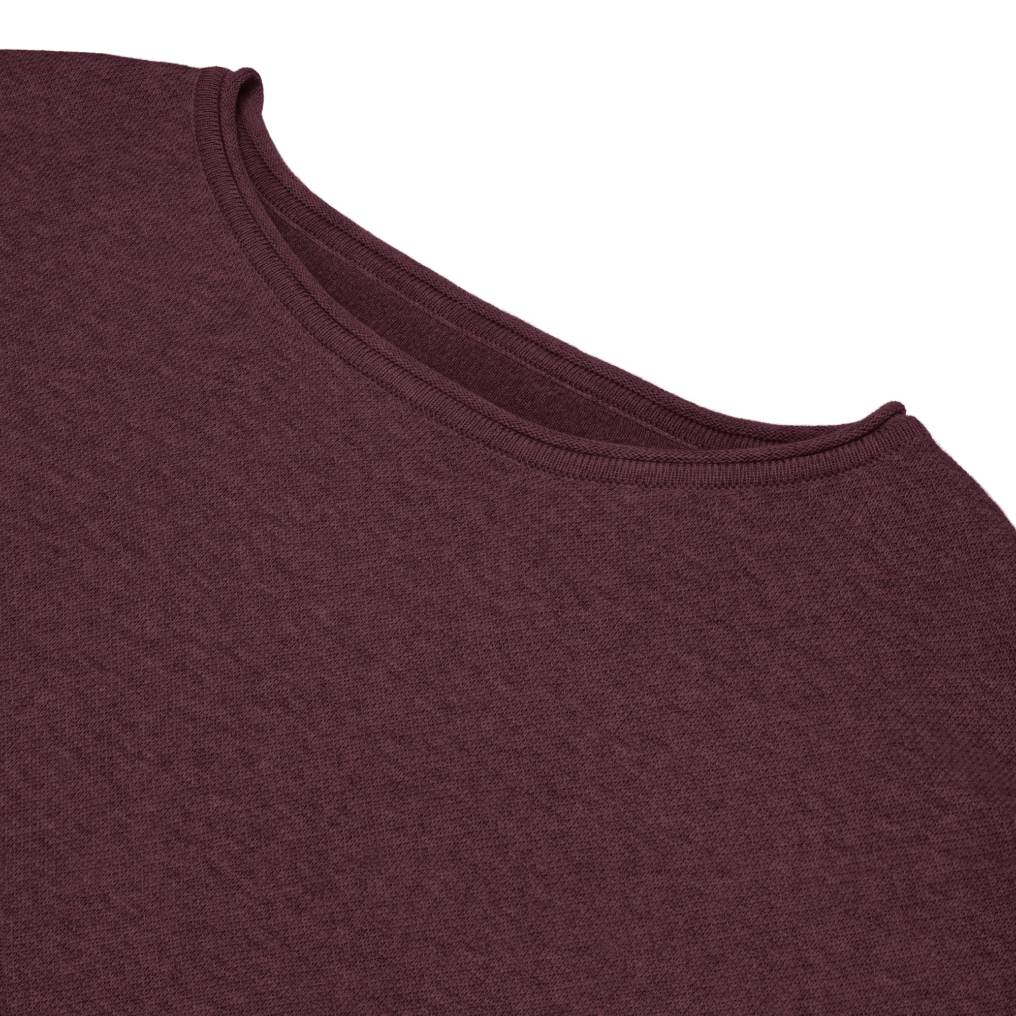Elegant Merlot colored Women’s straight bottom knitted sweater with Roman Border