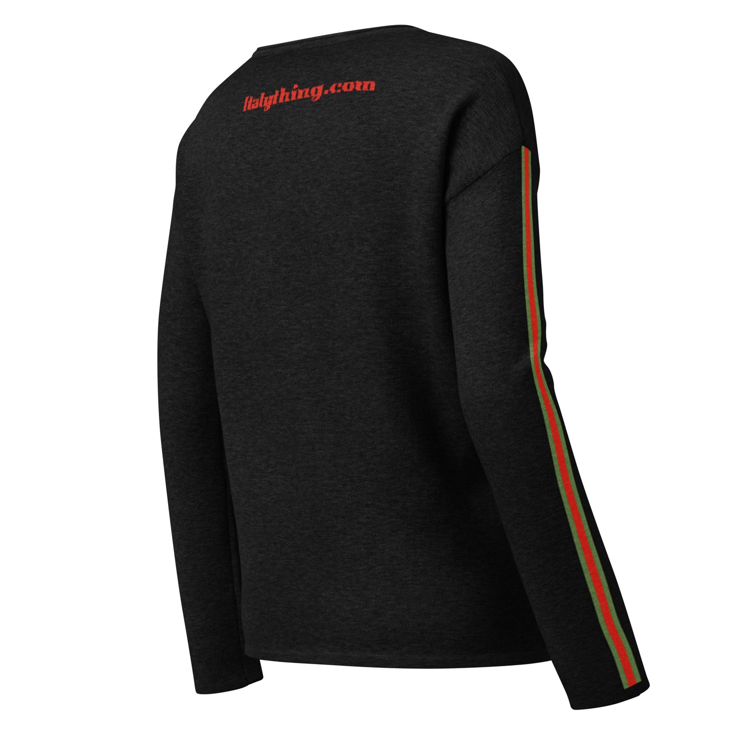 Black Italian Stripes Women’s straight bottom knitted sweater